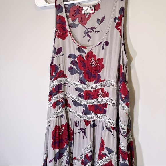 Free People Voile Trapeze Slip Dress Floral Lace Boho Size XS - Picture 5 of 11